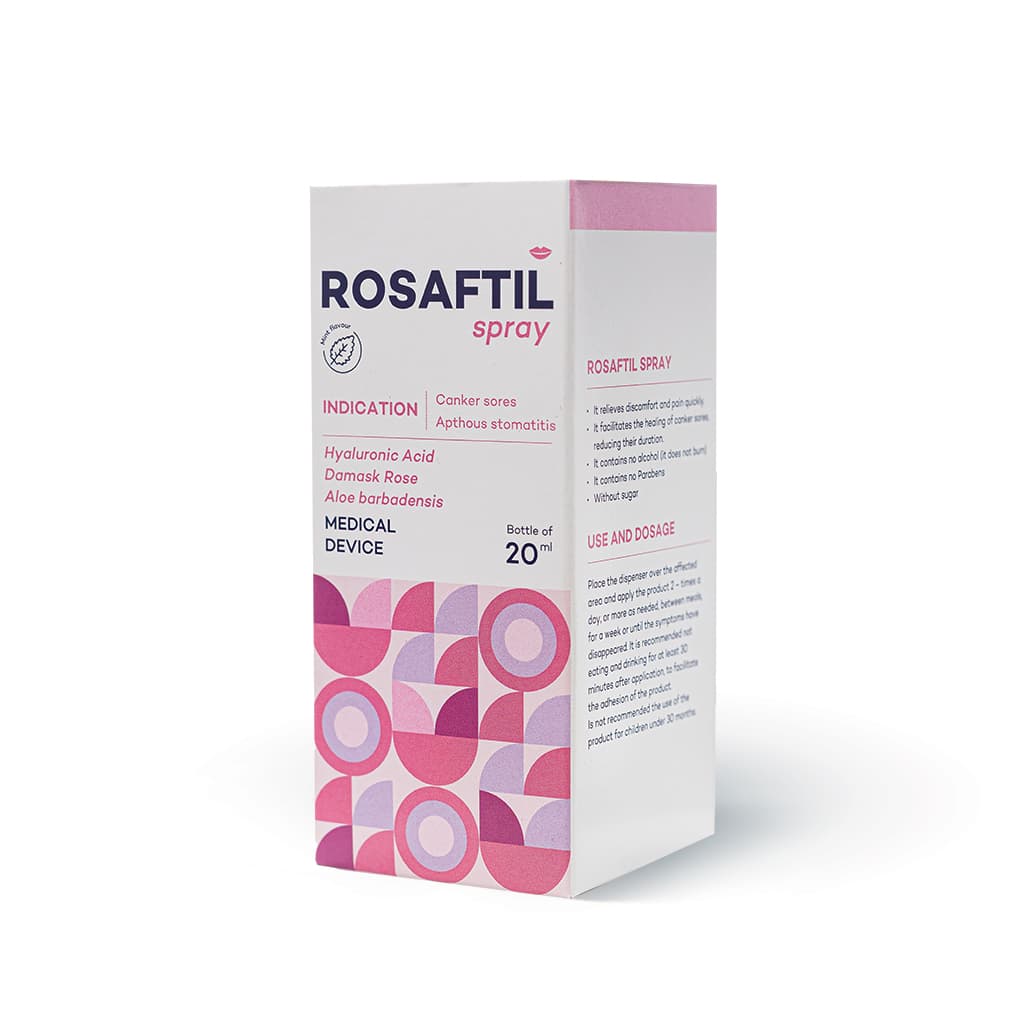 Rosaftil Spray giúp giảm đau và làm lành vết nhiệt miệng (20ml)