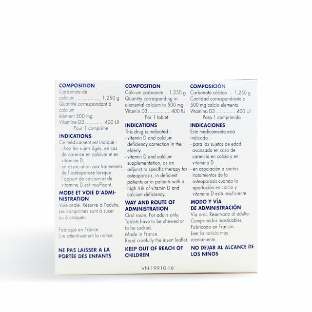 Ideos 500mg/400IU Innothera bổ sung Calci và Vitamin D (60 viên)