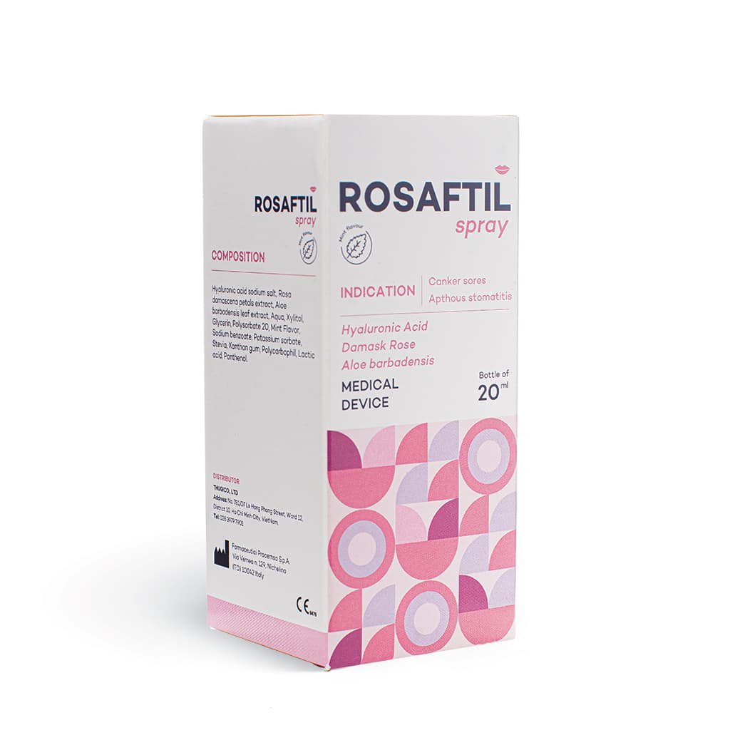 Rosaftil Spray giúp giảm đau và làm lành vết nhiệt miệng (20ml)