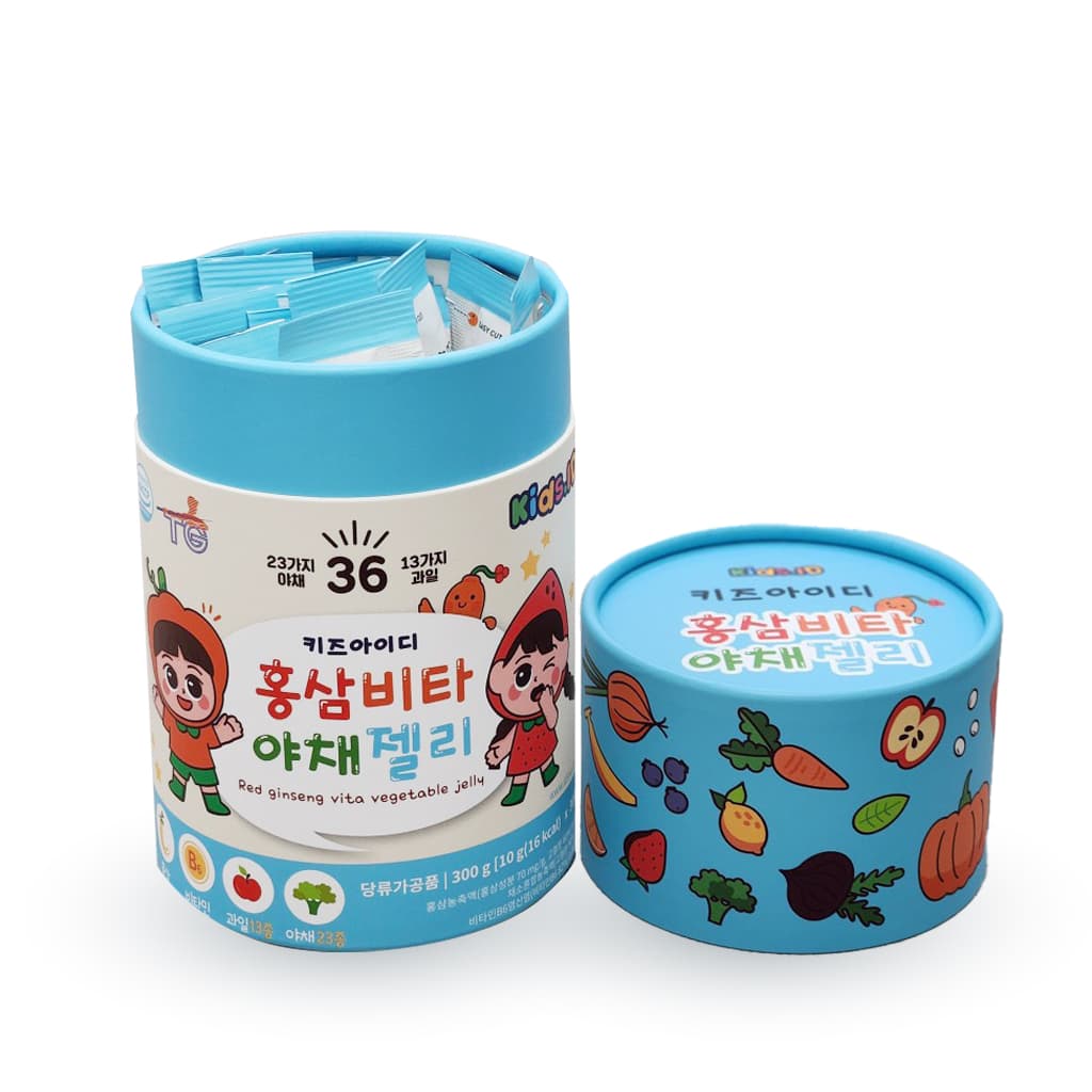 Thạch Hồng sâm rau củ Vita Kids ID giúp bổ sung vitamins, khoáng chất và chất xơ từ thiên nhiên, giúp trẻ phát triển toàn diện  (Hộp 30 gói x 10g)