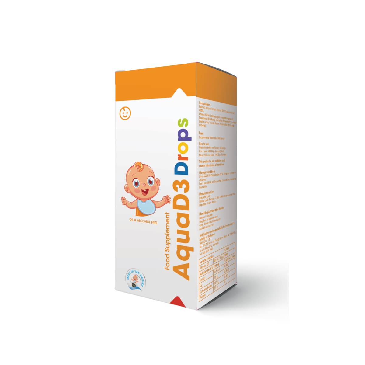 Thực phẩm bảo vệ sức khỏe Aqua D3 Drops - Bổ sung Vitamin D3 hiệu quả cho trẻ em (Lọ 30ml)