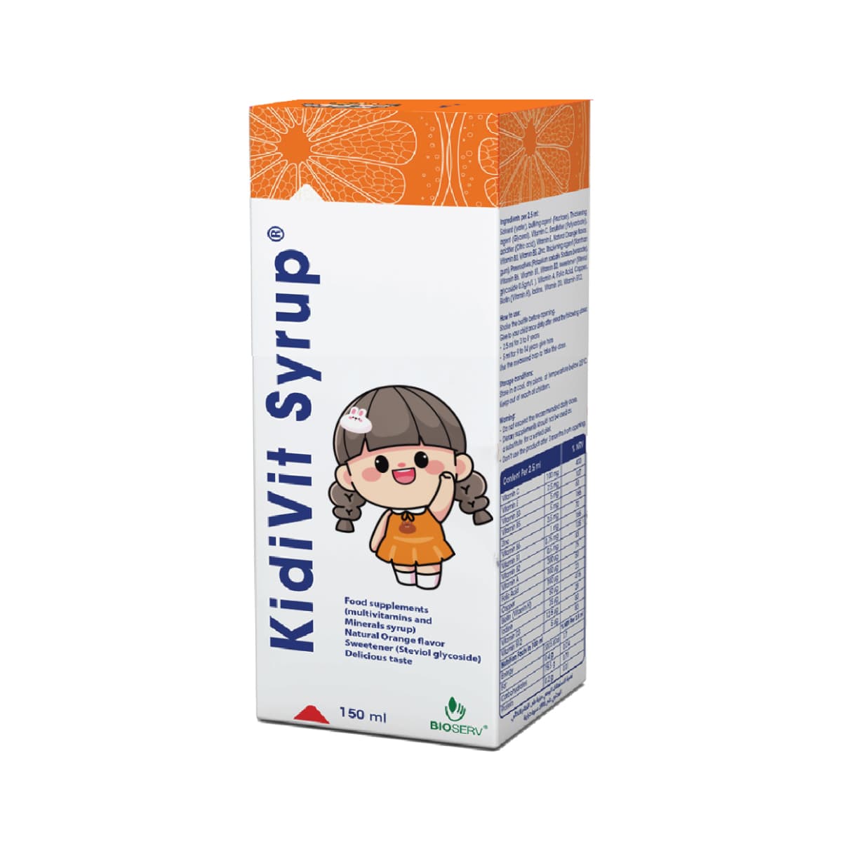 Thực phẩm bảo vệ sức khỏe Kidivit Syrup - Bổ sung 15 loại vitamin và khoáng chất cho trẻ từ 3 tuổi trở lên (Lọ 150ml)