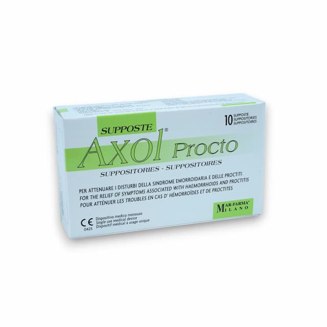 Viên đặt Axol Procto Suppositories hỗ trợ giảm các triệu chứng trĩ và viêm trực tràng (Hộp 20 viên)