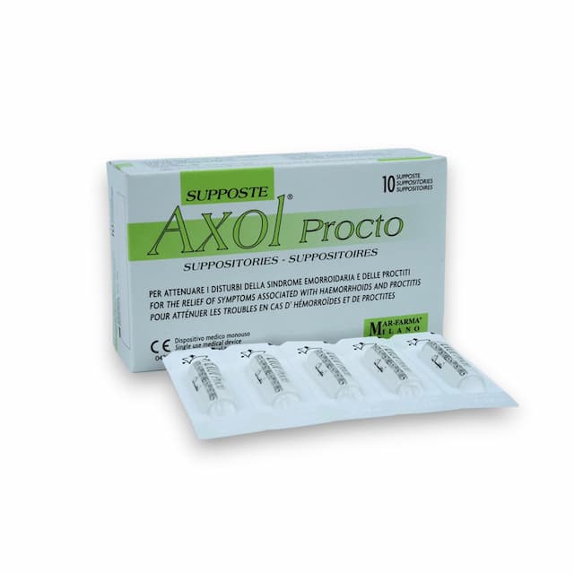 Viên đặt Axol Procto Suppositories hỗ trợ giảm các triệu chứng trĩ và viêm trực tràng (Hộp 20 viên)