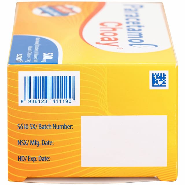 Paracetamol Choay 500mg Sanofi giúp giảm đau từ nhẹ đến vừa, hạ sốt