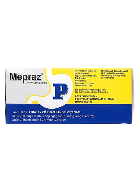 MEPRAZ của Opella điều trị loét dạ dày tá tràng, viêm thực quản trào ngược